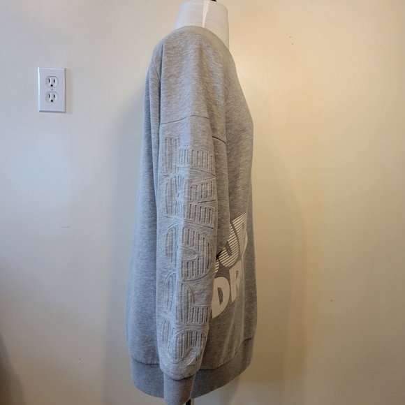 SuperDry Women's US 6 Japan Edition Tokyo Over-sized Long-line Gray Sweat Shirt - Picture 3 of 12